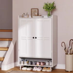 Aleatha 6-Tier 24 Pairs Shoe Cabinet With Doors And Adjustable Shelves For Entryway